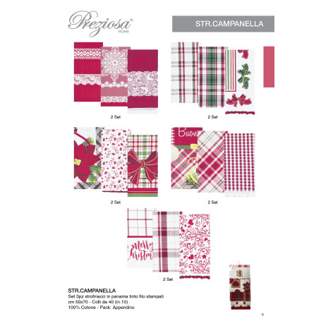 PREZIOSA SET 3PZ STROF 45X65 CAMPANELLA