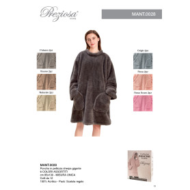 PREZIOSA PONCHO IN PELLICCIA SHERPA