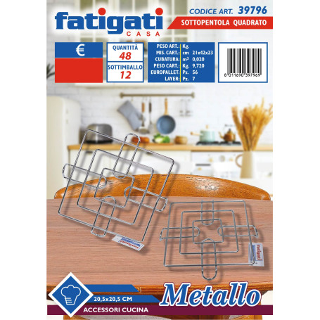 FATIGATI SOTTOPENTOLA METALLO QUADR