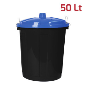 RECA BIDONE 50LT BIG BIN NERO+COP BLU