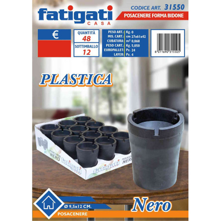 FATIGATI POSACENERE F/BIDONE NERO