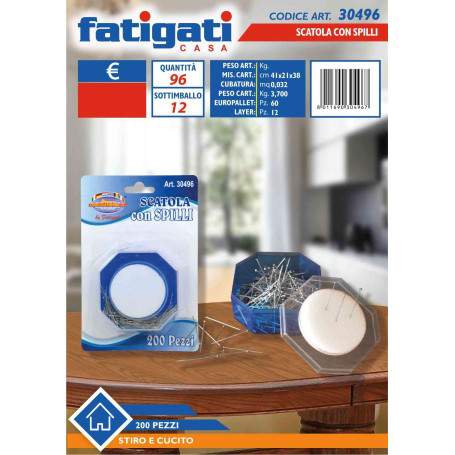 FATIGATI SCATOLA C/SPILLI 200PZ