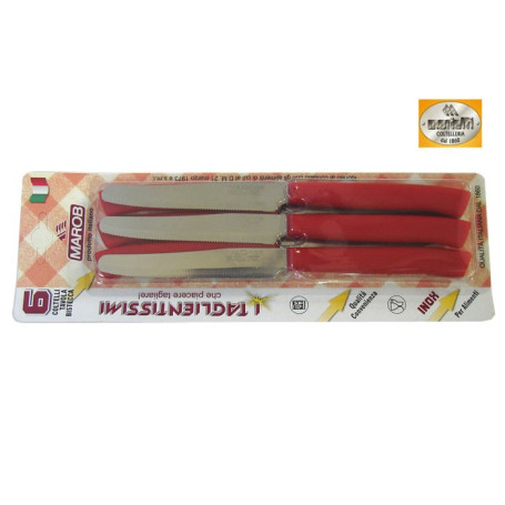 MARIETTI COLTELLI TAVOLA 6PZ CM.11 ROSSO