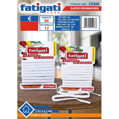 FATIGATI ELASTICO BIANCHERIA 5X6,5 BIANC