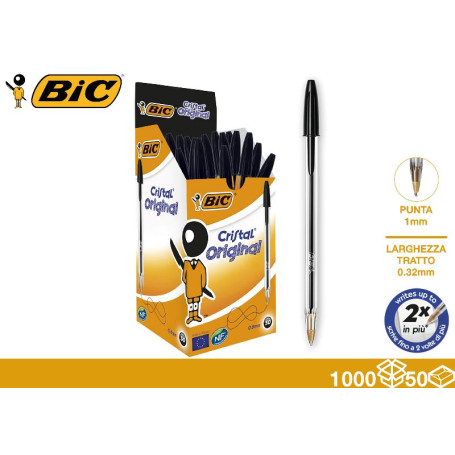 BIC PENNA CRISTAL NERA 1PZ