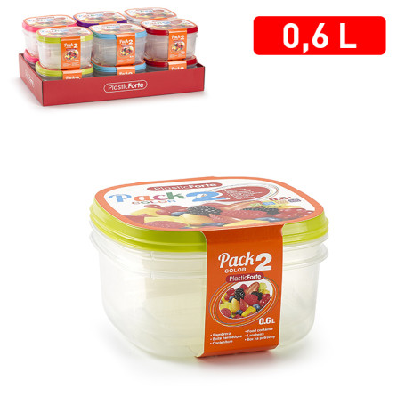 PLASTICFORTE PACK 2 CONTENITORI 0,6LT