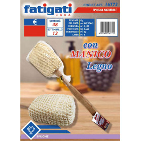 FATIGATI SPUGNA NATURALE C/MANICO LEGNO