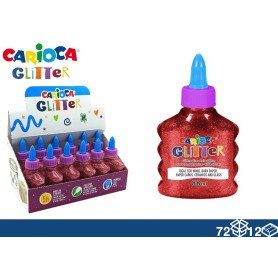 CARIOCA COLLA 88ML GLITTER 12PZ ROSSO