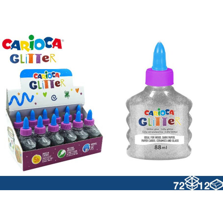 CARIOCA COLLA 88ML GLITTER 12PZ ARGENTO