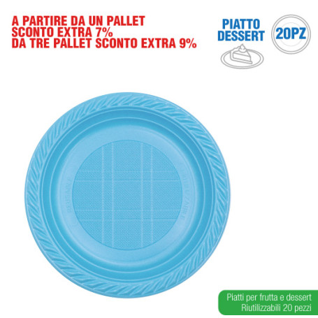 IRGE PIATTI DESSERT 20PZ AZZURRO BABY