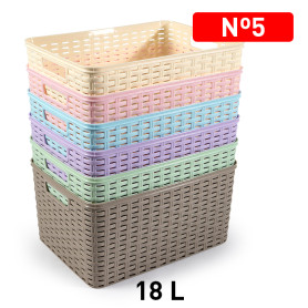 PLASTICFORTE CESTA RATTAN 18LT 38X28CM.