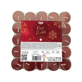 IRGE CANDELA 25 TEALIGHTS ROSSO NATALE