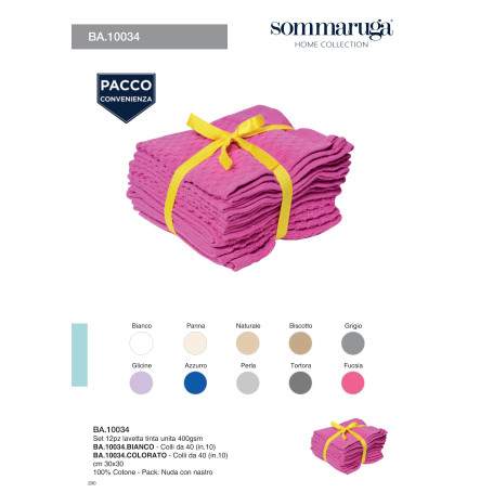 SOMMARUGA SET 12PZ LAVETTA COLORATA