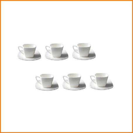 FT SET 6 TAZZE CAFFE' C/PIATTINO QUADRA