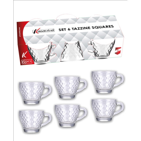 KASAVIVA SET 6 TAZZINE CAFFE' VETRO 90ML