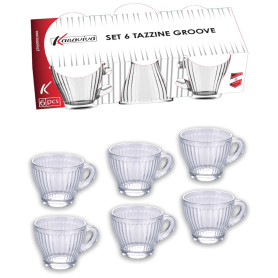 KASAVIVA SET 6 TAZZINE CAFFE' VETRO 90ML