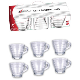 KASAVIVA SET 6 TAZZINE CAFFE' VETRO 90ML