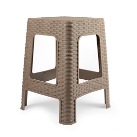 PLASTICFORTE SGABELLO RATTAN TAUPE GRAND