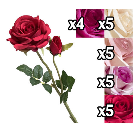 VEA ROSA 2 STELI 47CM 5ASS LUS60061