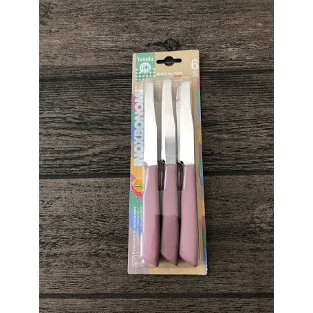 BONOMI COLTELLI TAVOLA 6PZ PASTELLO ROSA