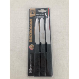 BONOMI COLTELLI TAVOLA 6PZ WOOD NERO