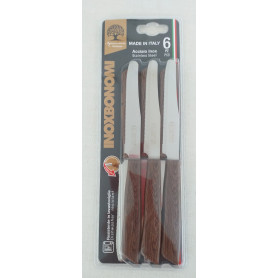 BONOMI COLTELLI TAVOLA 6PZ WOOD MOGANO