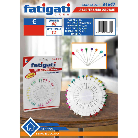 FATIGATI SPILLE X SARTO COLORATE 30PZ.