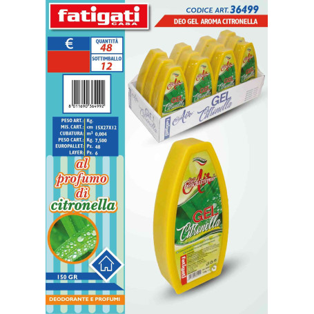 FATIGATI DEO GEL 150GR AROMA CITRONELLA