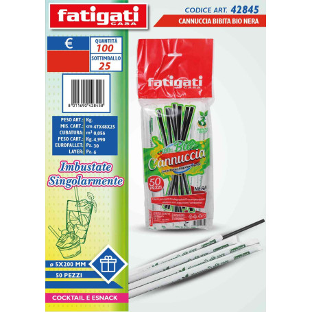 FATIGATI CANNUCCIA BIBITA BIO NERA 50PZ