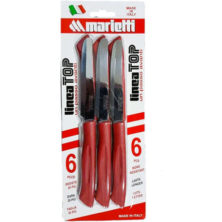 MARIETTI TOP COLTELLO 6PZ CM.11 ROSSO