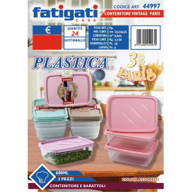 FATIGATI SET 3PZ CONTEN PP VINTAGE 600ML