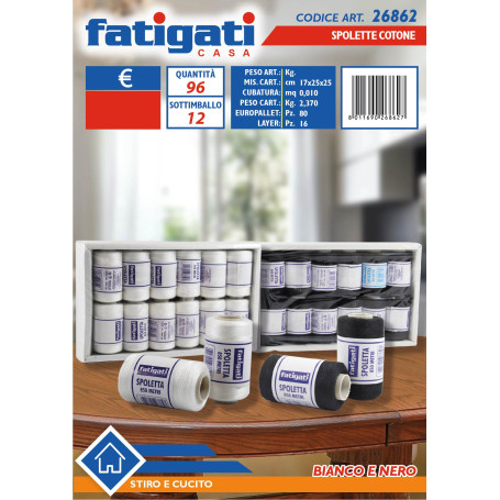 FATIGATI SPOLETTE COTONE BIANCO/NERE