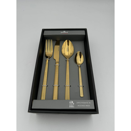 BAVARIA SET POSATE 24PZ GOLD ART.4126