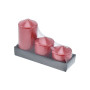 PARTENOPE S/3 CANDELE  5/6,5/10 CM ROSSO