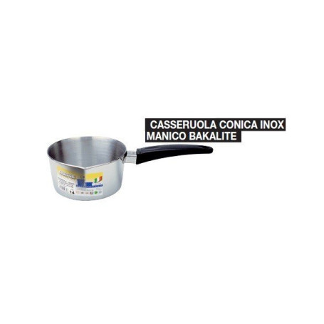 GNALI CASSERUOLA CONICA CM.12 INOX M/BAK