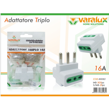 VARALUX ADATTATORE TRIPLO 16A