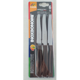 BONOMI COLTELLI TAVOLA 6PZ. CM.11 MARRON