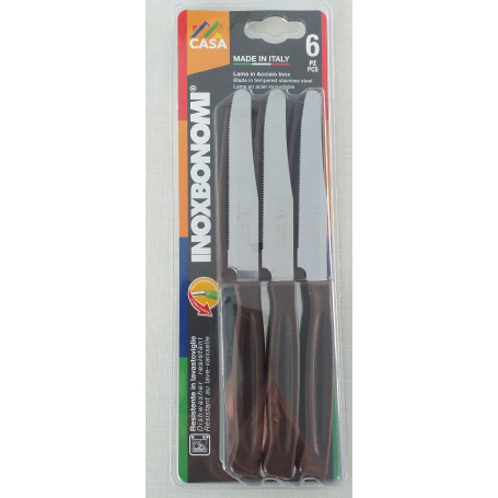 BONOMI COLTELLI TAVOLA 6PZ. CM.11 MARRON