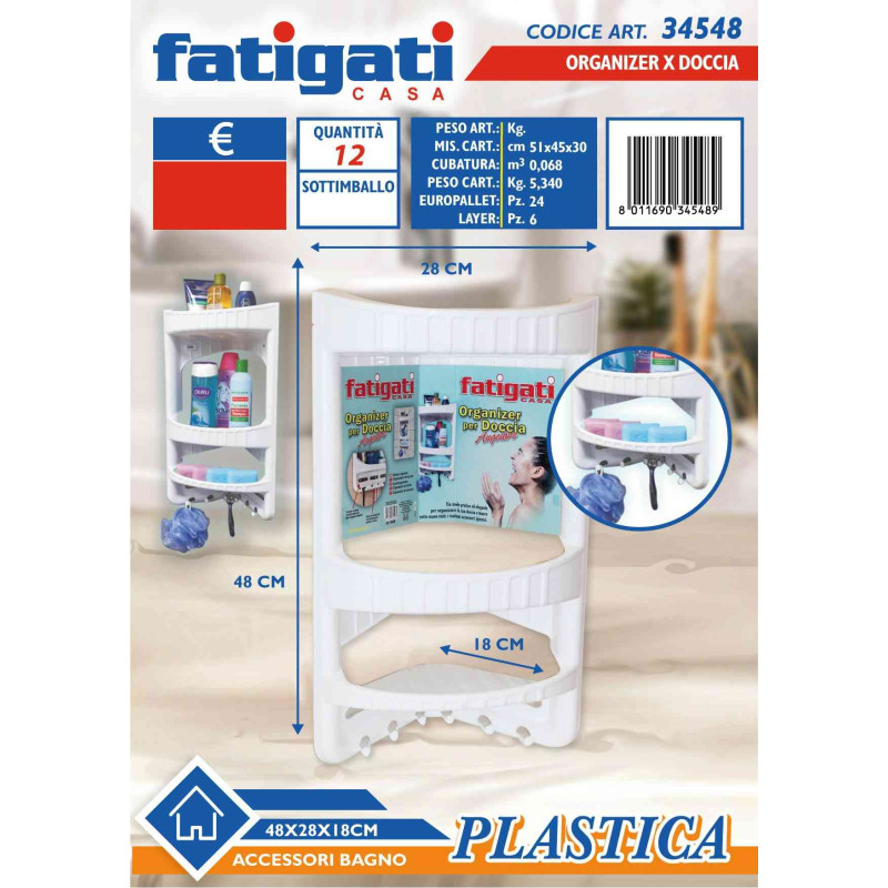 Organizer per doccia 48x28x18cm Fatigati