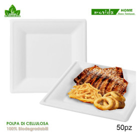 MOVIDA PIATTI QUADRATI 26X26 50PZ BIO