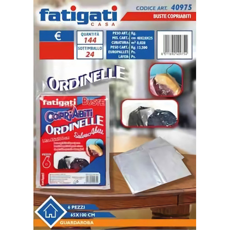 FATIGATI BUSTE COPRIABITI 65X100 6PZ