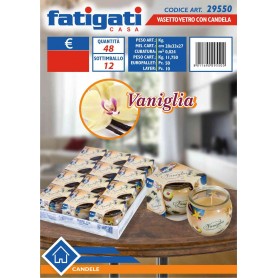 FATIGATI VASETTO VETRO C/CANDELA VANIGL