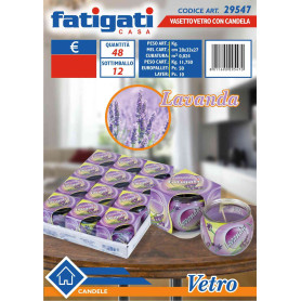 FATIGATI VASETTO VETRO C/CANDELA LAVANDA