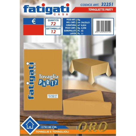 FATIGATI TOVAGLIA PARTY 137X180CM ORO