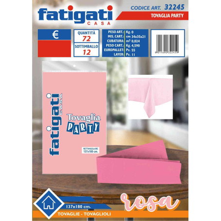 FATIGATI TOVAGLIA PARTY 137X180CM. ROSA