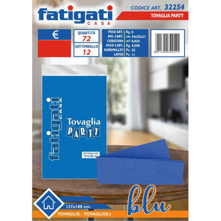 FATIGATI TOVAGLIA PARTY 137X180CM BLU