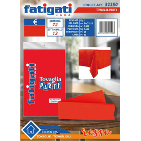 FATIGATI TOVAGLIA PARTY 137X180CM. ROSSO